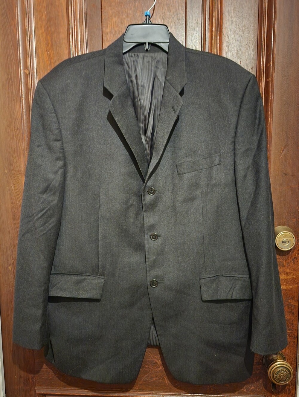 Vintage Calvin Klein Suit Jacket CharcoaI Black-Wool-Cashmere-Size 42 S-Y2k